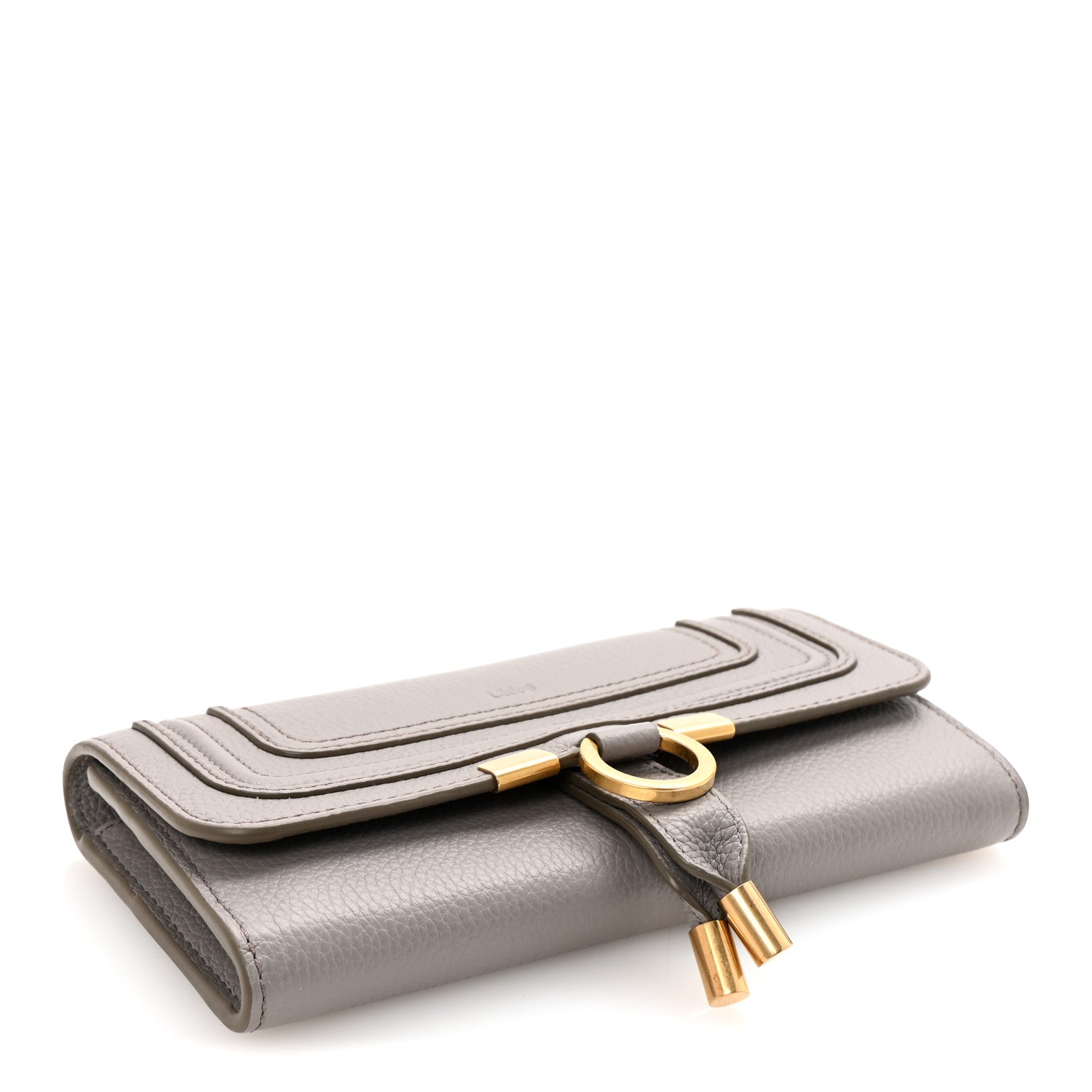 Chloe Calfskin Marcie Long Wallet Cashmere Grey 4 of 7
