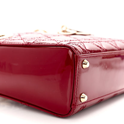 Christian Dior Patent Cannage Mini Lady Dior Red 9 of 10