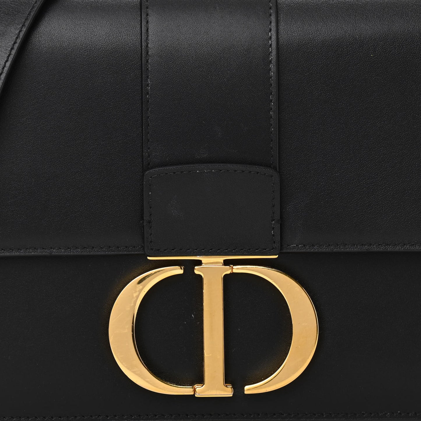 Smooth Calfskin 30 Montaigne Flap Bag Black