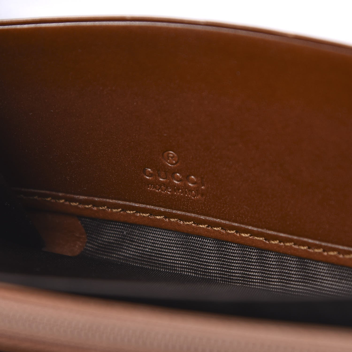 Gucci GG Supreme Monogram Cuoio Toscano Zip Around Wallet Beige Ebony Cuir 5 of 9