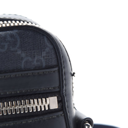 Gucci GG Supreme Monogram Appia Calfskin Web Small Camera Messenger Bag Black Grey 10 of 10