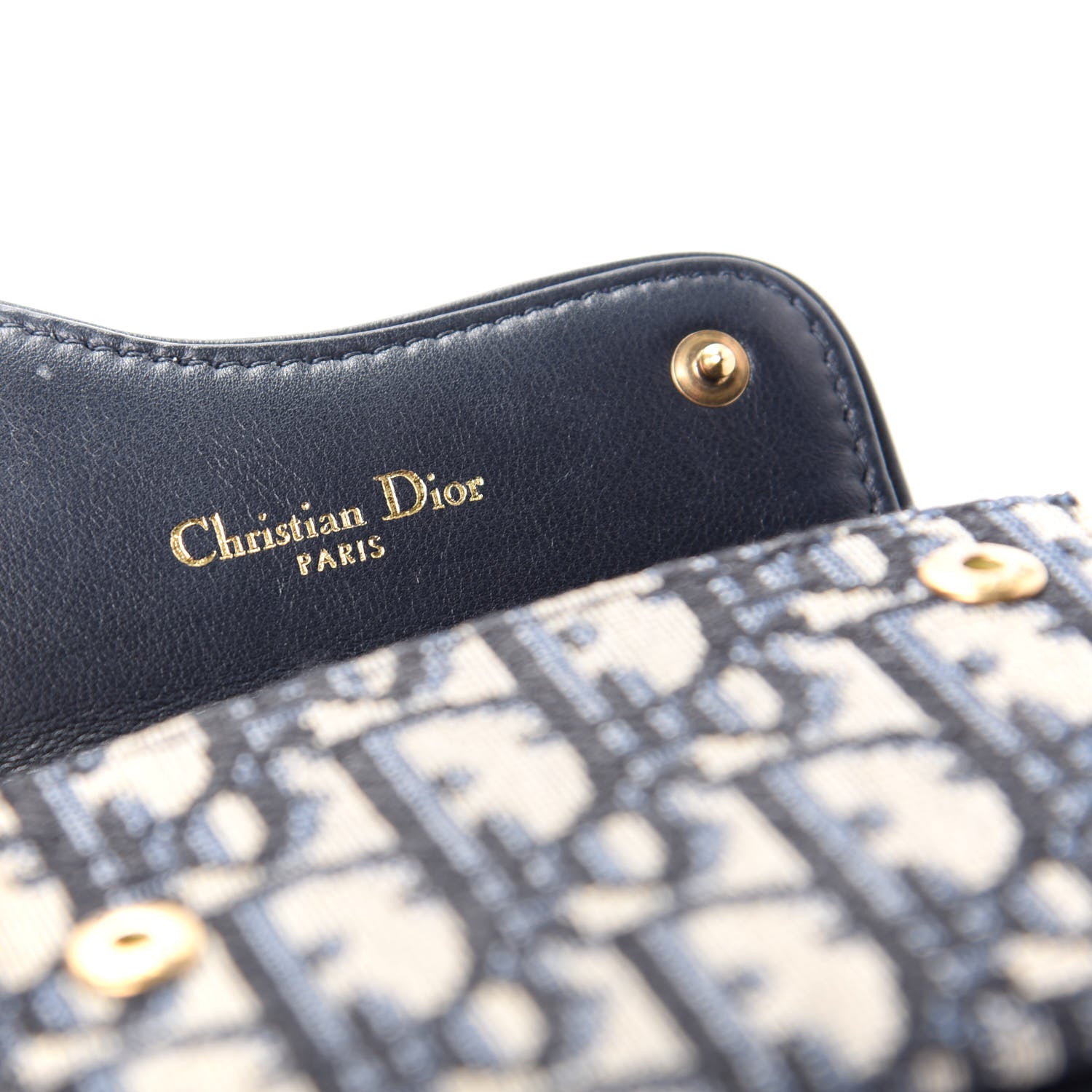 Christian Dior Oblique Saddle Card Holder Blue 6 of 7
