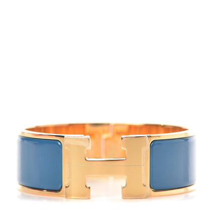 Hermes Enamel Wide Clic Clac H Bracelet PM Bleu Profond 1 of 6