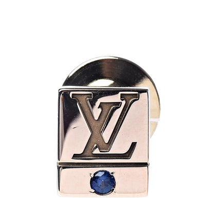 Louis Vuitton 10K Yellow Gold Blue Sapphire Employee Pin 1 of 4