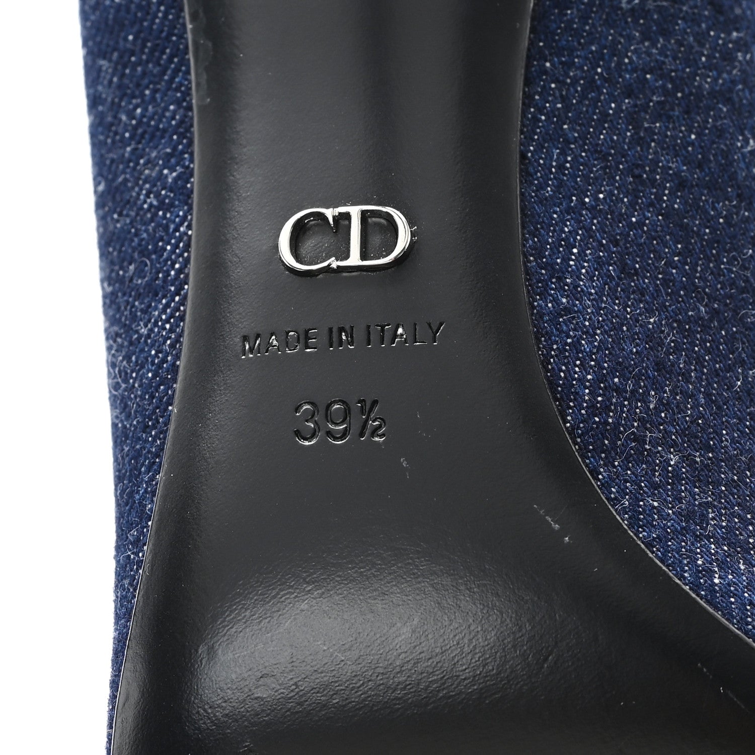 Christian Dior Denim Crystal Garland Pumps 39.5 Blue Fonce 7 of 9