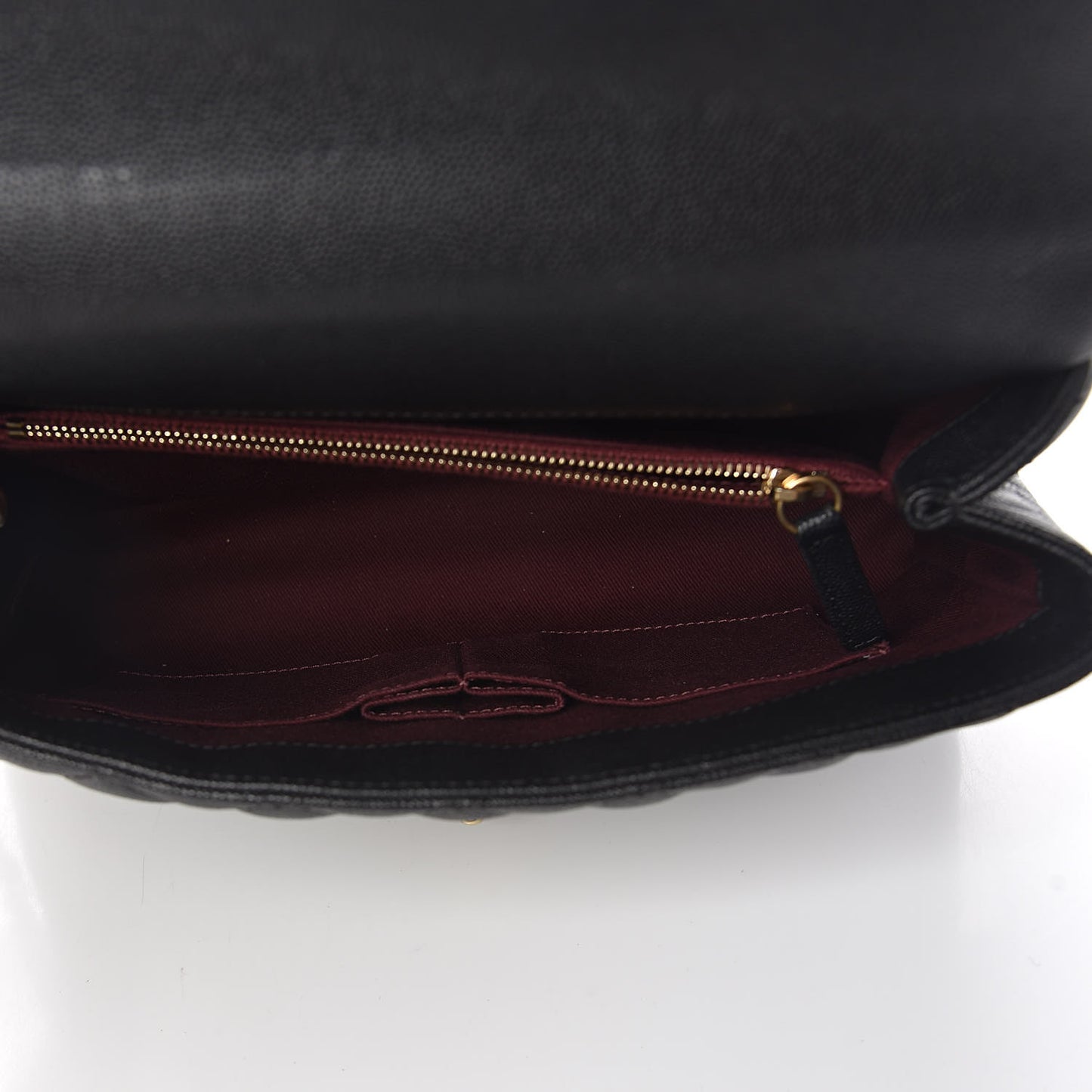 Caviar Quilted Small Coco Handle Flap Black