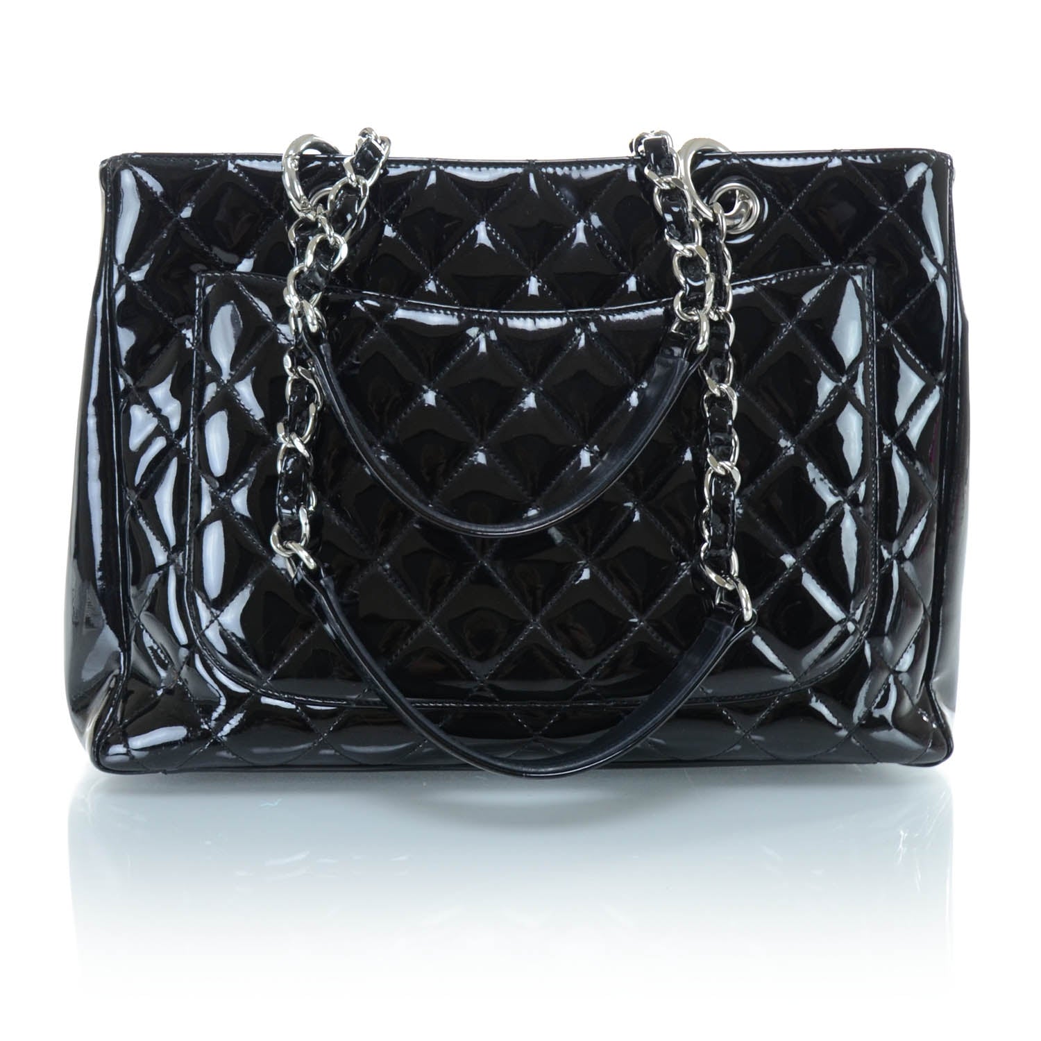 Chanel Patent Grand Shopping Tote GST Black 3 of 13