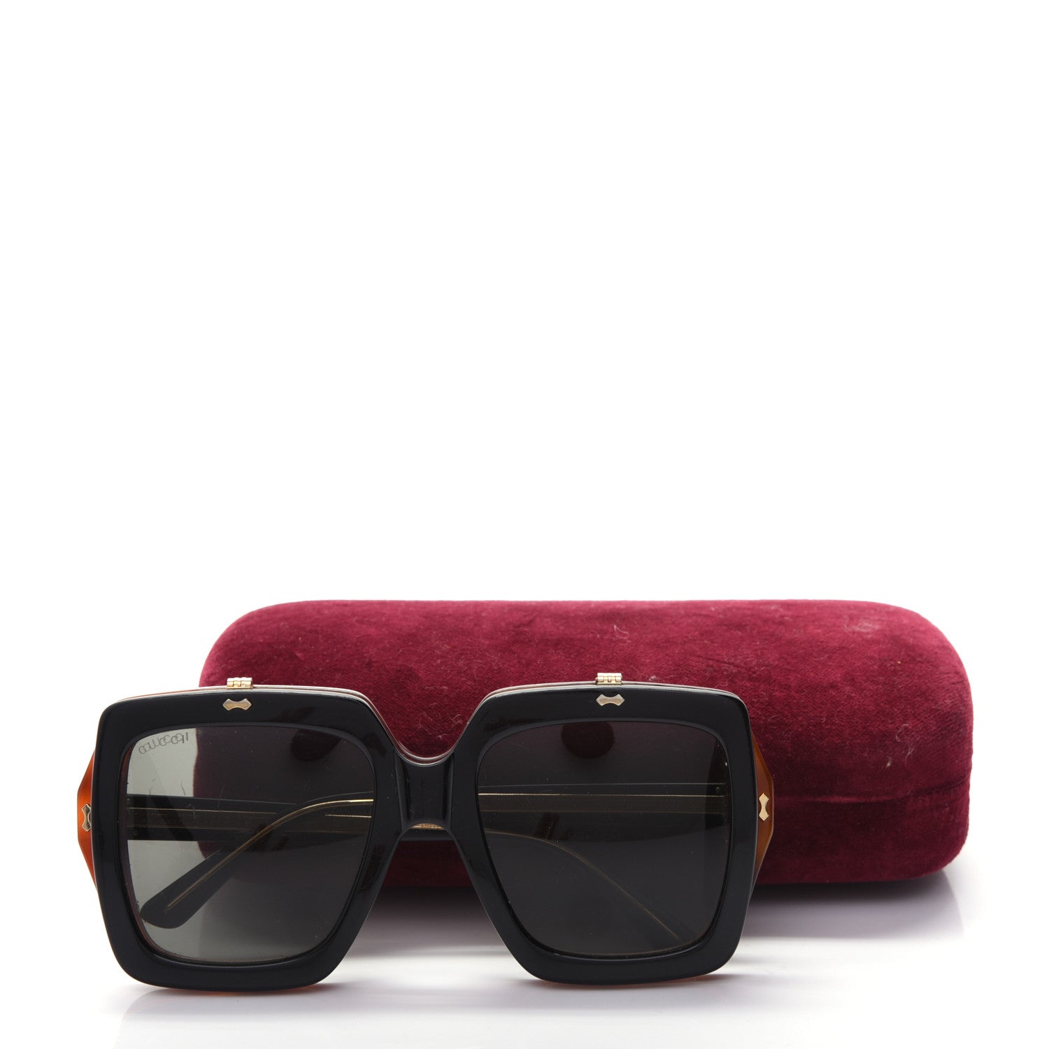Gucci Acetate Oversized Flip Up Sunglasses GG0088S Tortoise Black 12 of 12