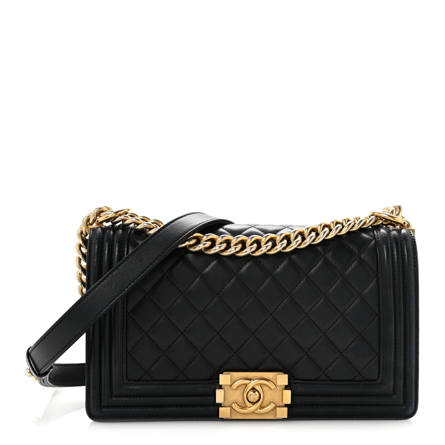 Chanel Lambskin Quilted Medium Boy Flap Black 1 of 15