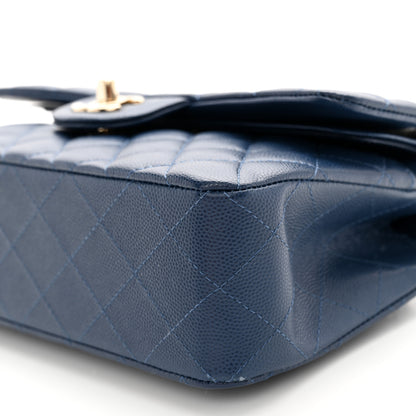 Chanel Caviar Quilted Small Double Flap Navy 10 of 10