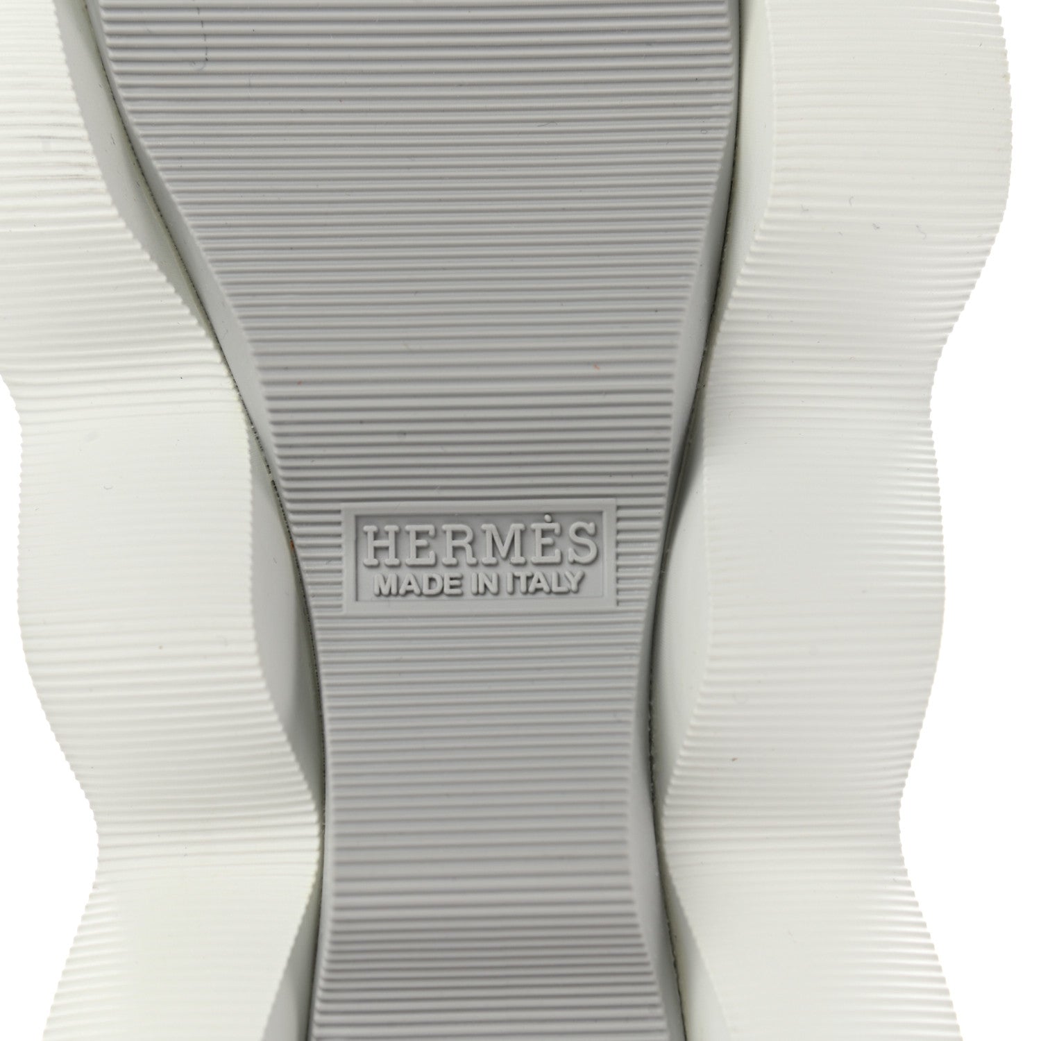 Hermes Technical Canvas Goatskin Womens Eclair Sneakers 38.5 Gris Clair 6 of 9