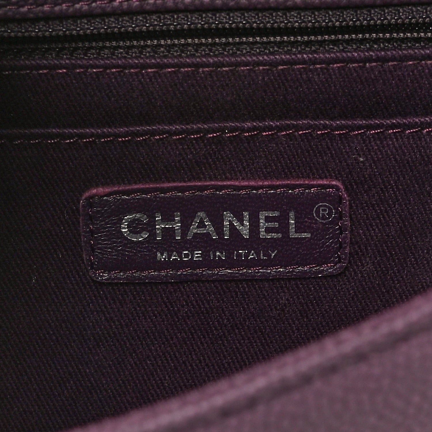 Chanel Washed Caviar Quilted Small Turn Around Ligne Flap Dark Purple 6 of 11