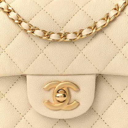 Chanel Caviar Quilted Mini Top Handle Rectangular Flap Beige 8 of 14