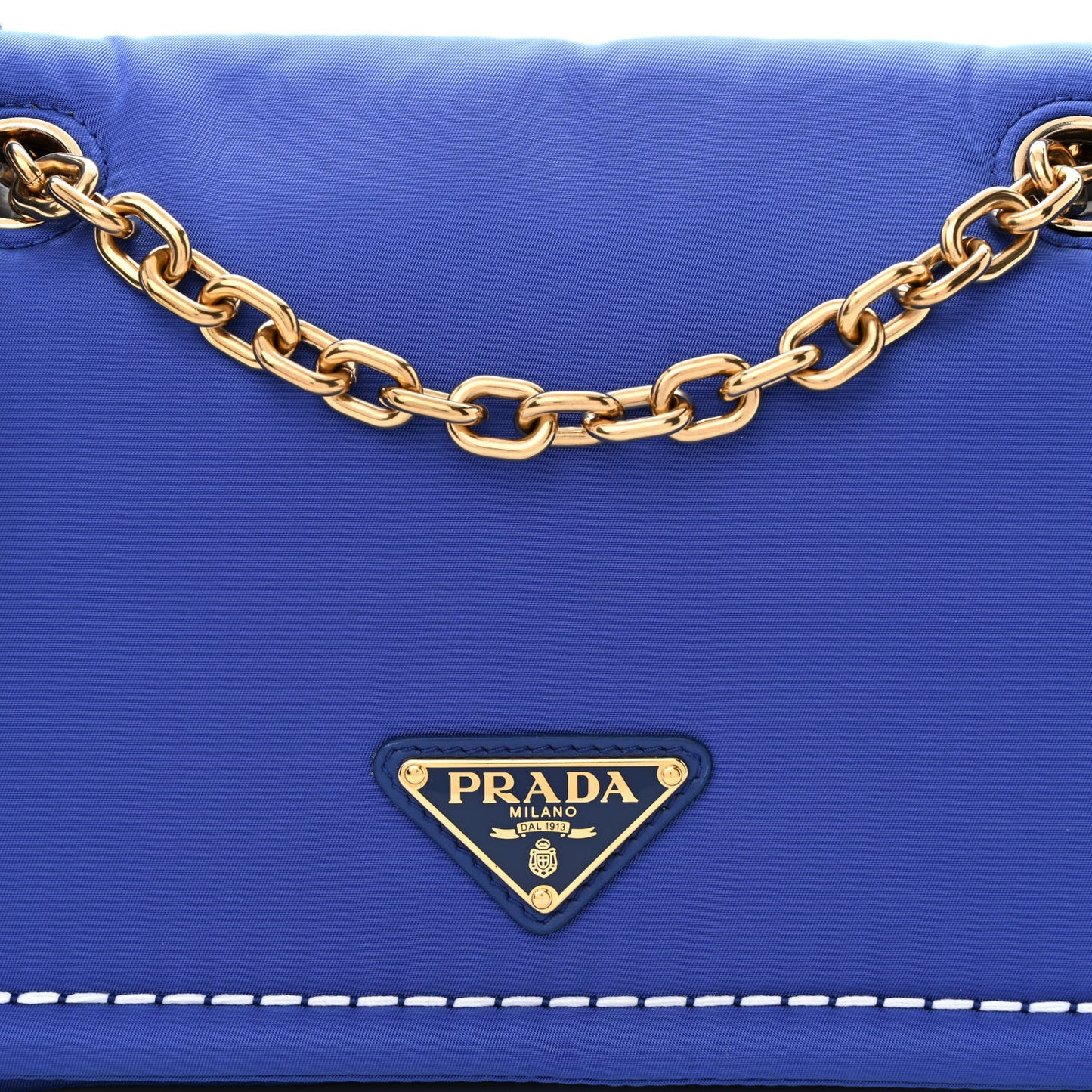 Nylon Tessuto Chain Shoulder Bag Indaco