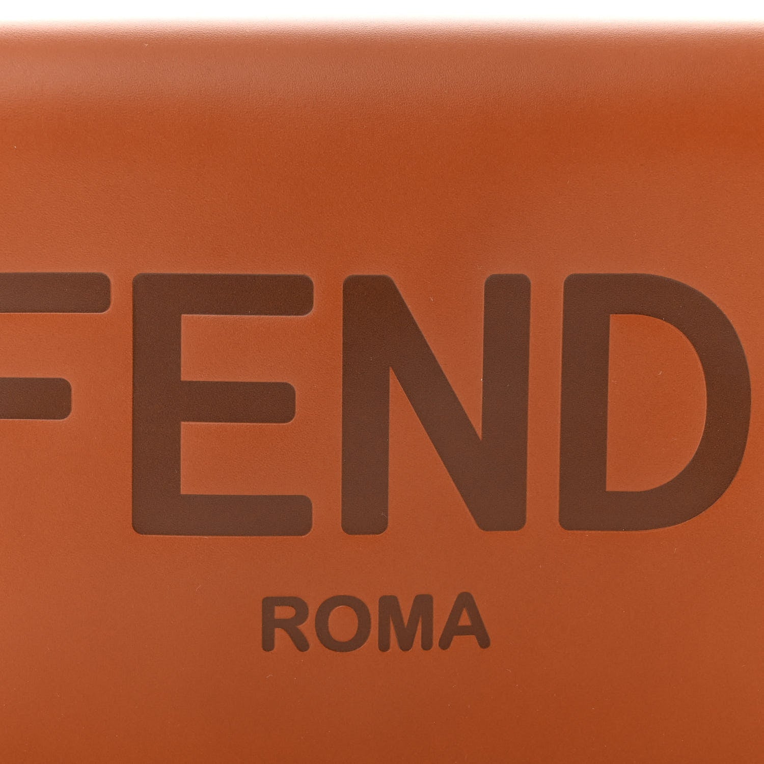 Fendi Vitello King Tamponato Logo Embossed Medium Wallet On Chain Cuoio 8 of 11