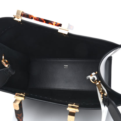 Fendi Vitello King Plexiglass Medium Fendi Sunshine Shopper Tote Black 5 of 8