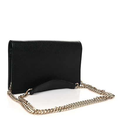 Gucci Pebbled Calfskin Soho Wallet On Chain Black 3 of 9
