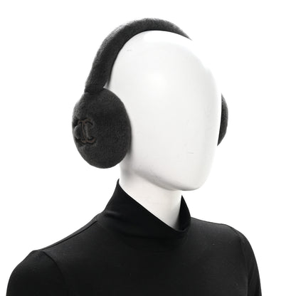 Chanel Shearling CC Ear Muffs Dark Grey 2 of 6