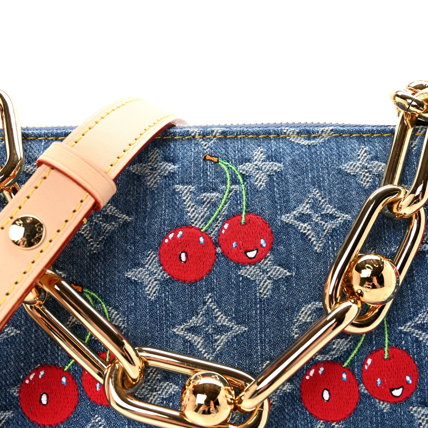 Louis Vuitton LV X TM Monogram Denim Cerises Coussin PM Blue