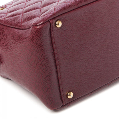 Chanel Caviar Quilted Petit Timeless Shopping Tote PTT Burgundy 5 of 9