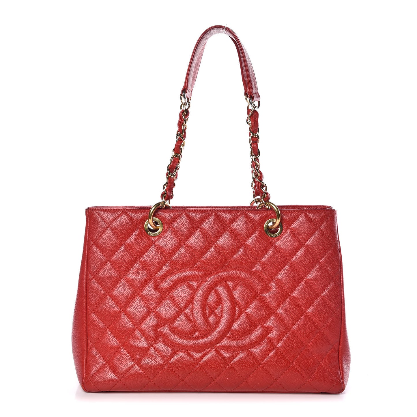 Caviar Quilted Grand Shopping Tote GST Red