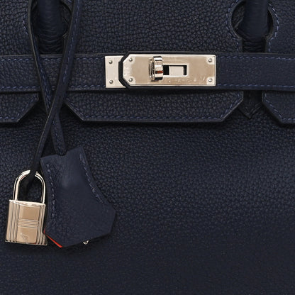 Hermes Togo Birkin Verso 30 Bleu Nuit Orange Poppy 8 of 12