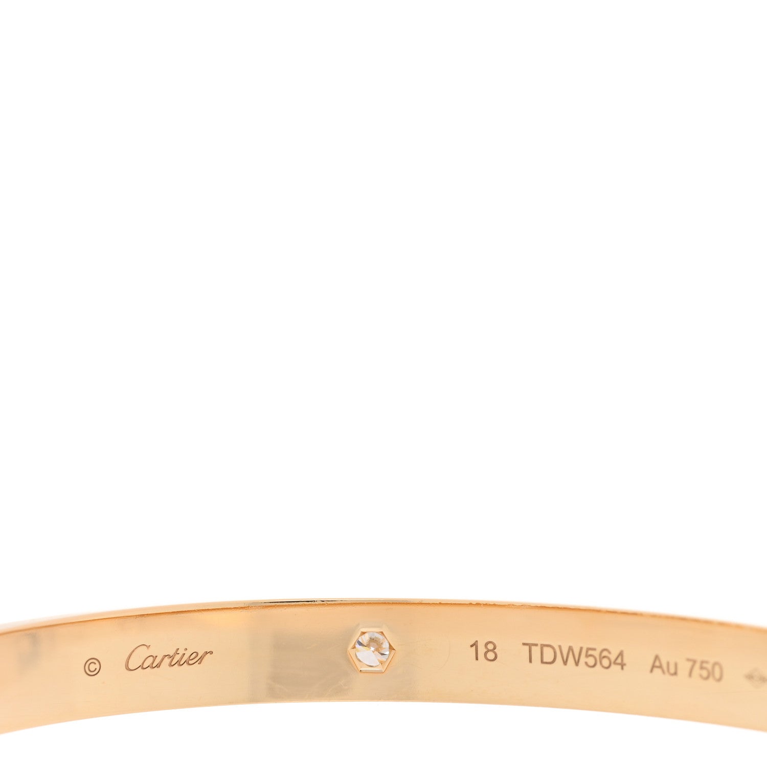 Cartier 18K Yellow Gold 4 Diamond LOVE Bracelet 18 3 of 8