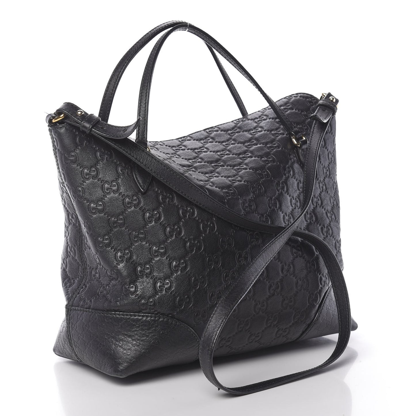 Guccissima Medium Bree Foldover Tote Black