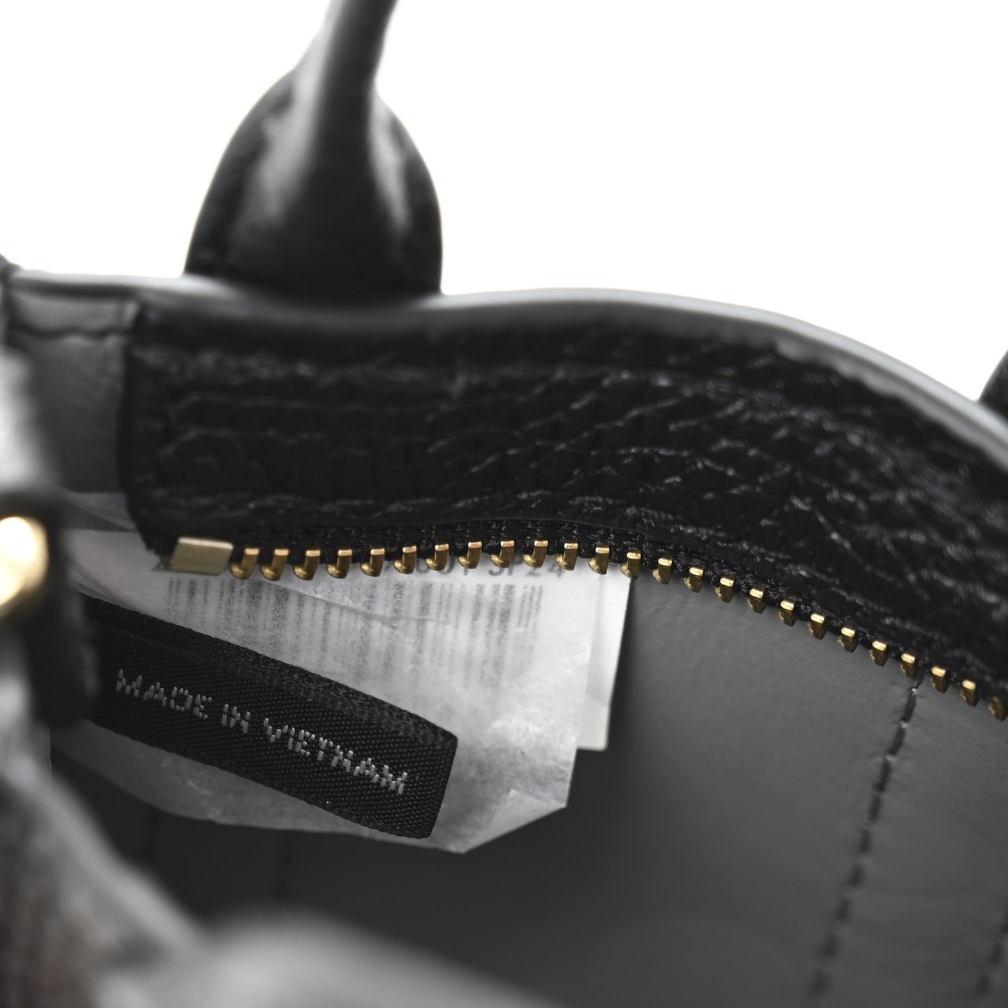 Grained Calfskin Nano Bag Charm The Tote Bag Black