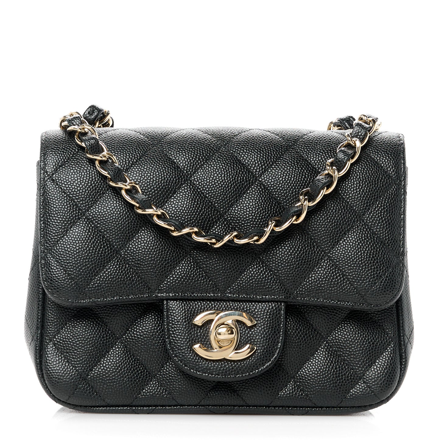 Caviar Quilted Mini Square Flap Black