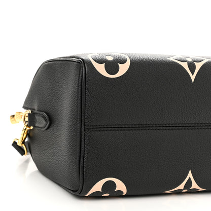 Louis Vuitton Empreinte Monogram Giant Speedy Bandouliere 25 Black Beige 9 of 10