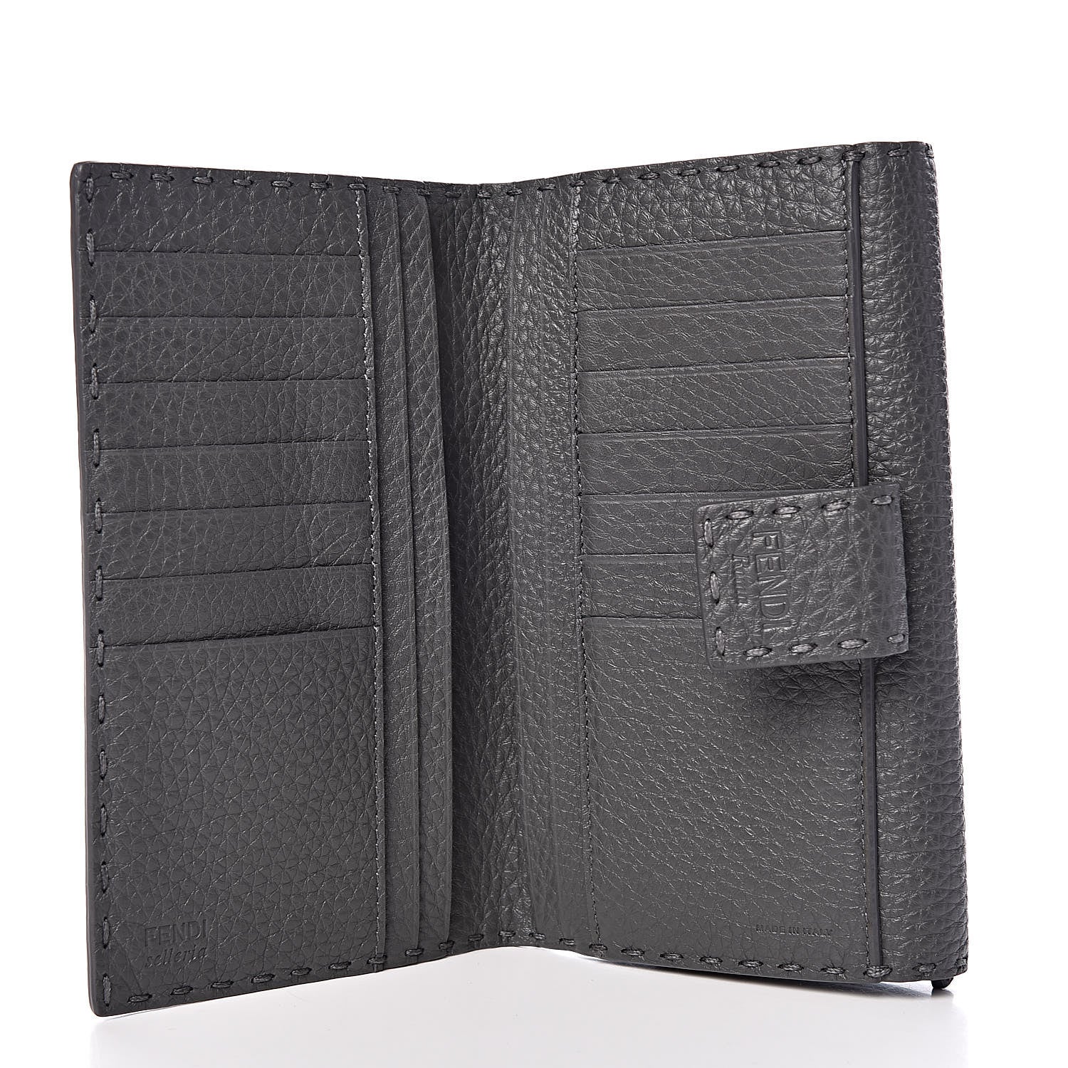Fendi Cuoio Romano Selleria Peekaboo Continental Wallet Asfalto 6 of 10