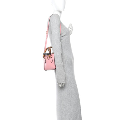Gucci Wonka Grain Calfskin Mini Diana Tote Bag Wild Rose Black 2 of 11