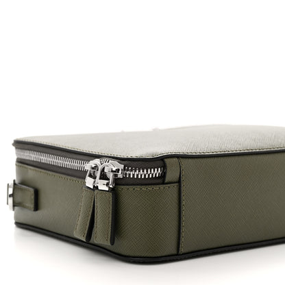 Prada Saffiano Travel Medium Brique Crossbody Bag Loden 9 of 9