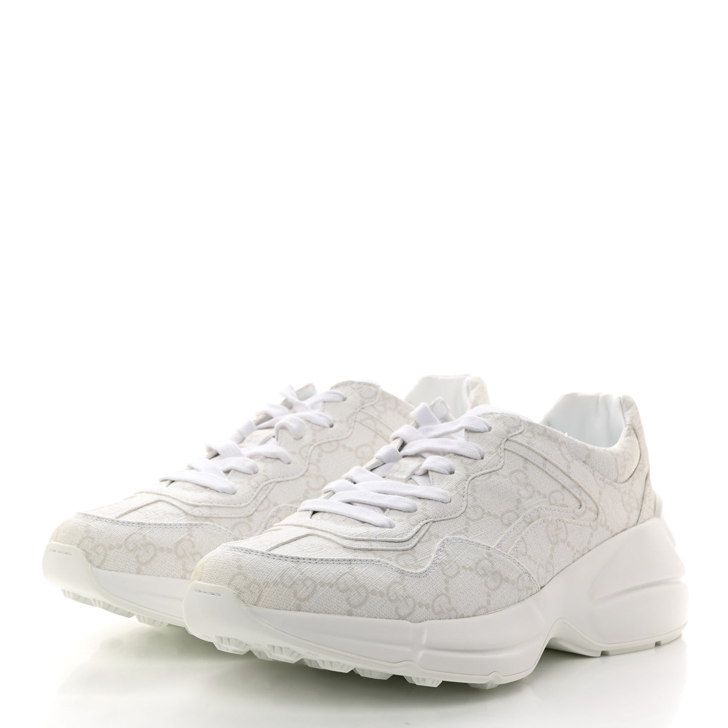 GG Supreme Monogram Womens Rhyton Sneakers 39.5 White