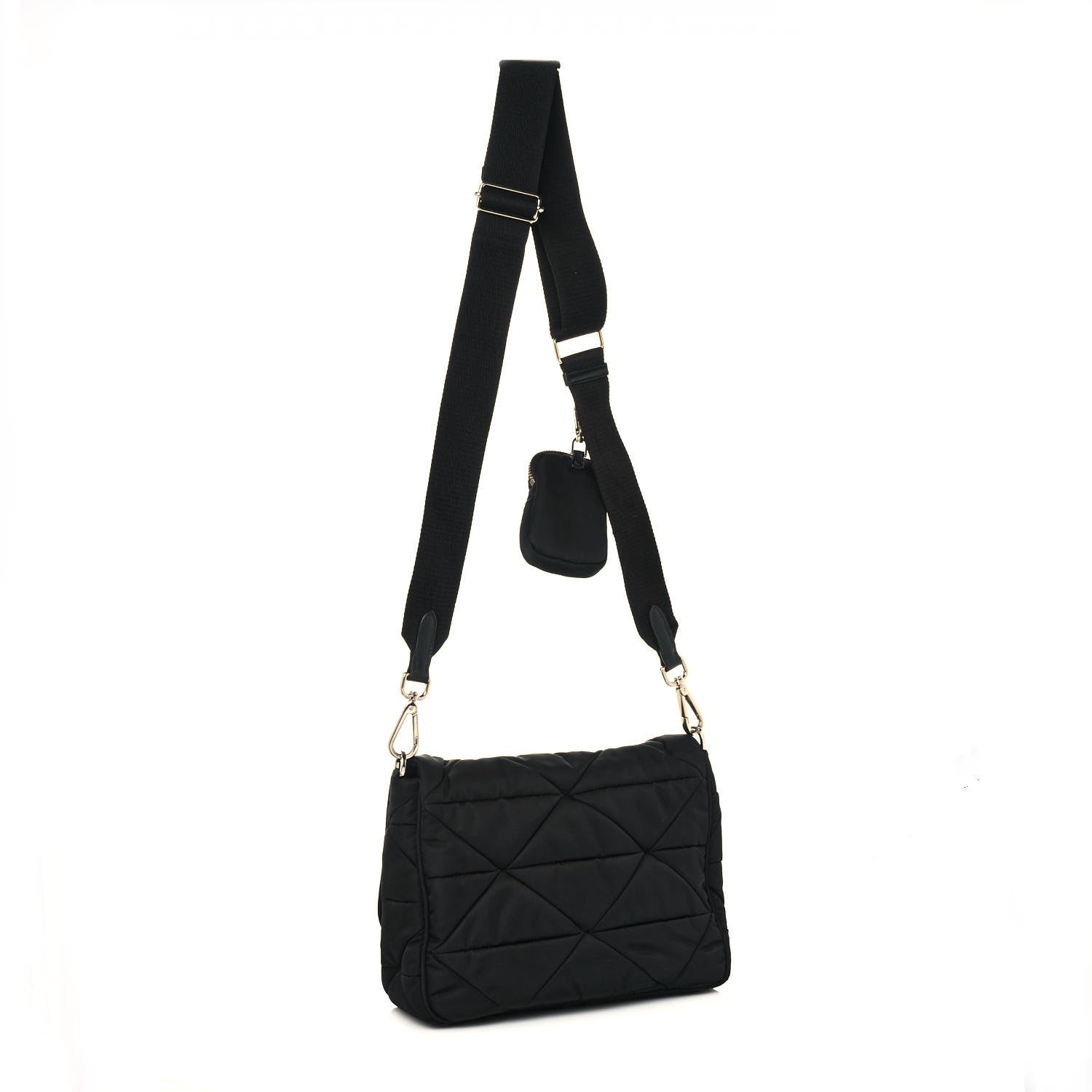 Prada Re-Nylon Quilted Padded Flap Shoulder Bag Black 2 of 10