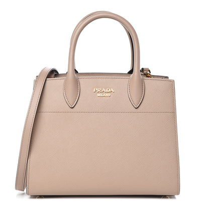 Prada Saffiano City Calfskin Bibliothèque Top Handle Cammeo Granato 1 of 9