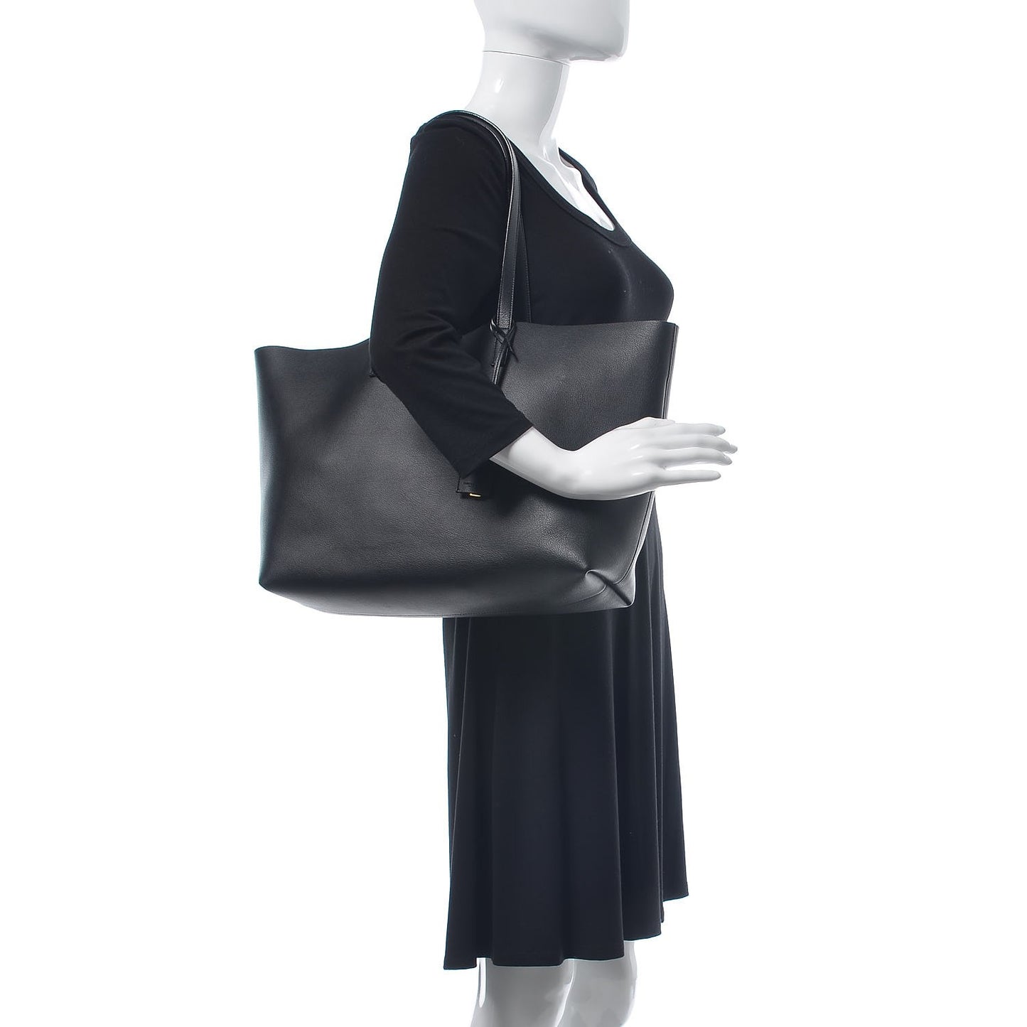 Calfskin Large Shopping Tote Black