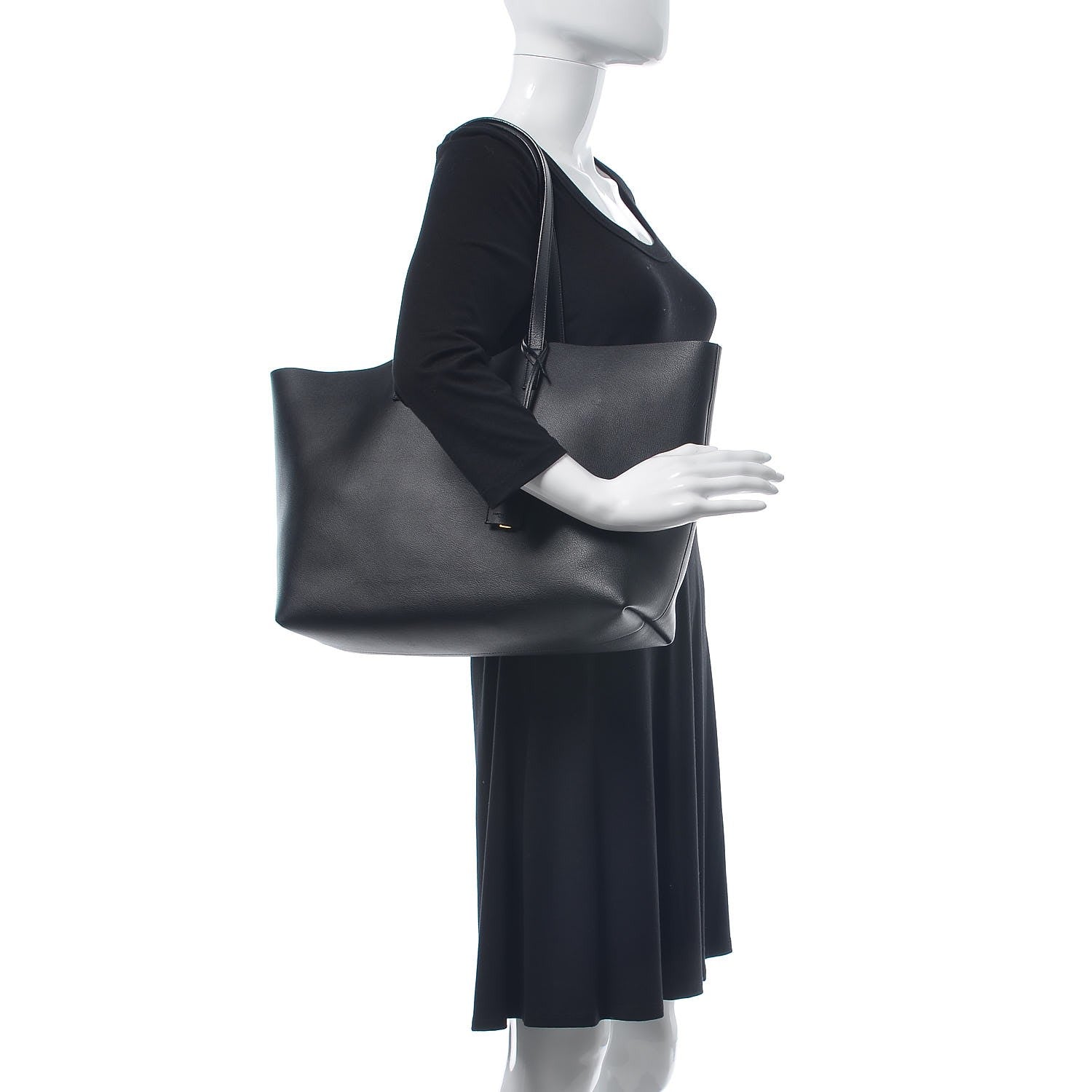 Saint Laurent Calfskin Large Shopping Tote Black 2 of 10