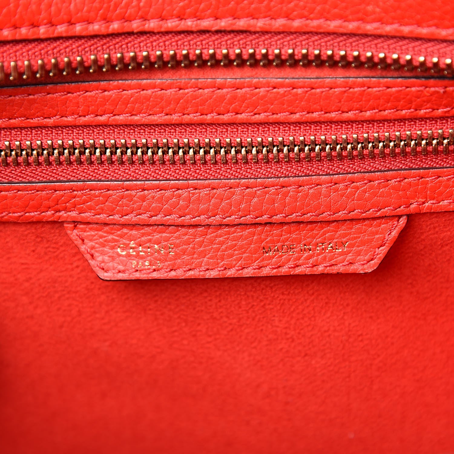 Celine Drummed Calfskin Micro Luggage Red 6 of 19