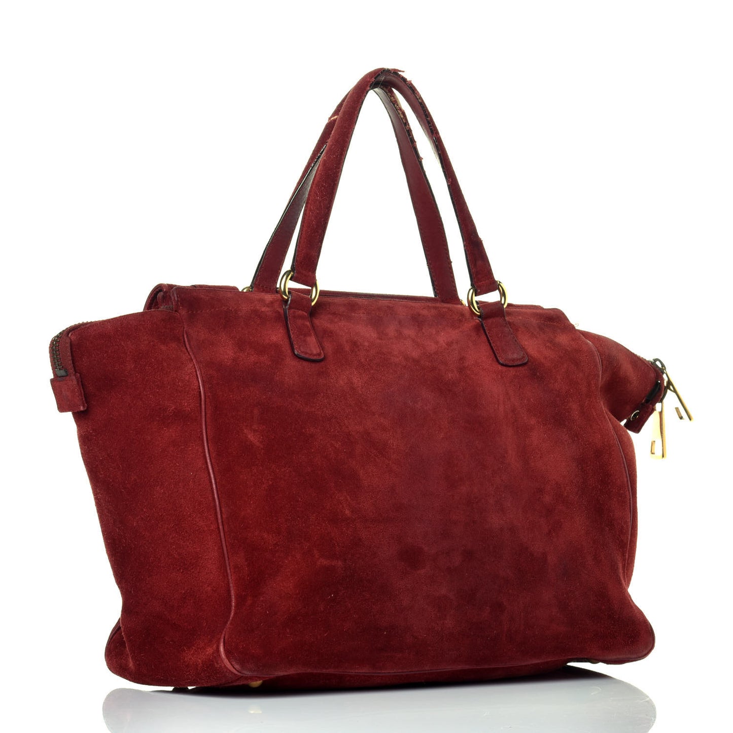 Suede Medium 1973 Top Handle Satchel Red