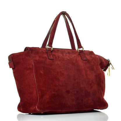 Gucci Suede Medium 1973 Top Handle Satchel Red 3 of 10