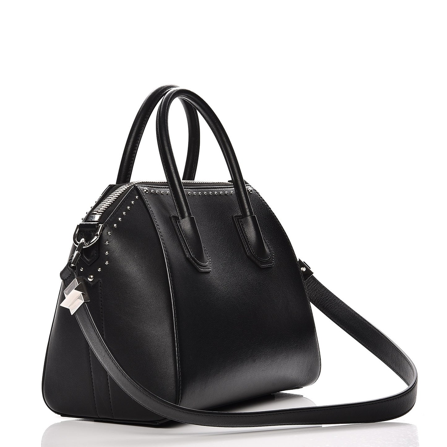 Smooth Calfskin Small Studded Antigona Black