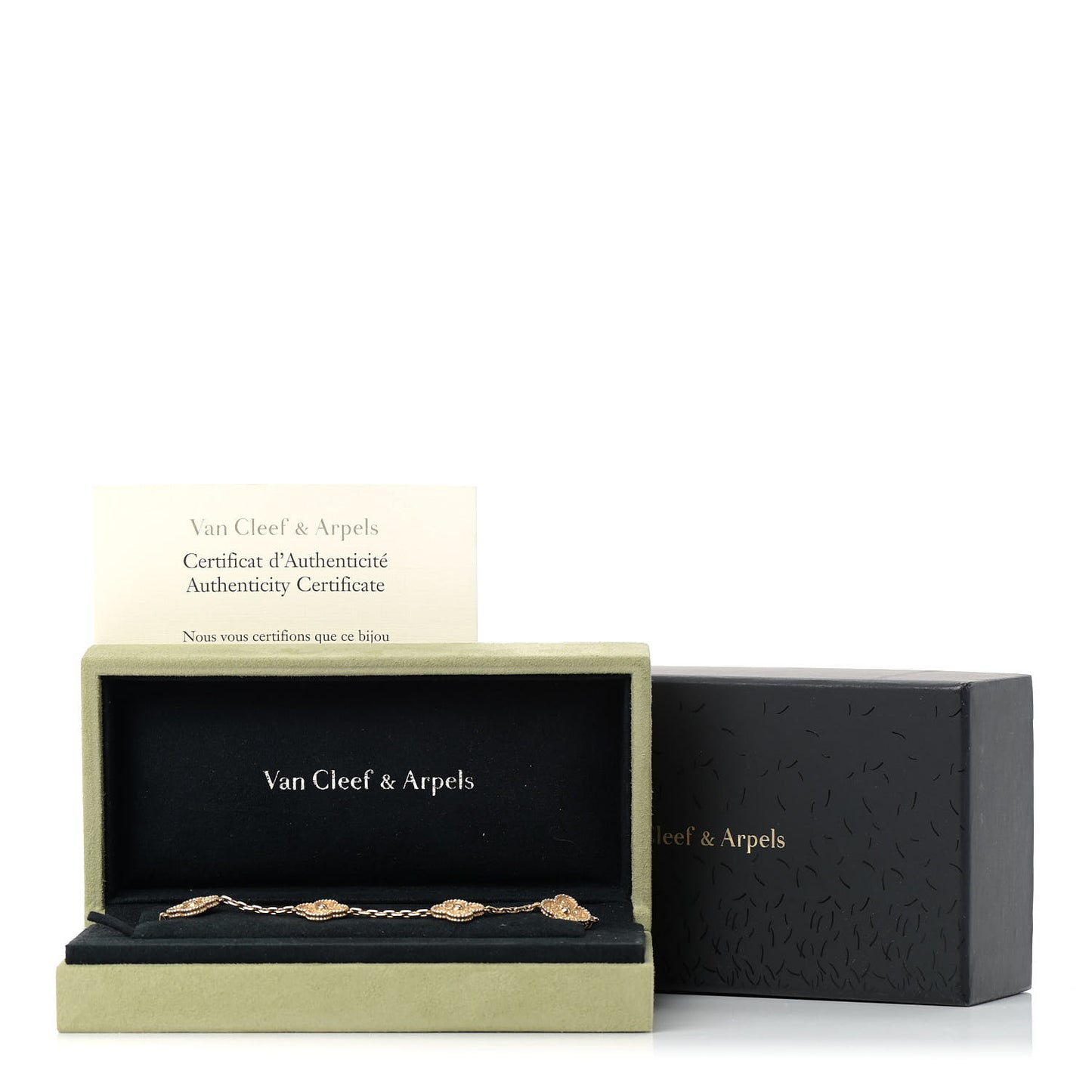 18K Yellow Gold 5 Motifs Vintage Alhambra Bracelet