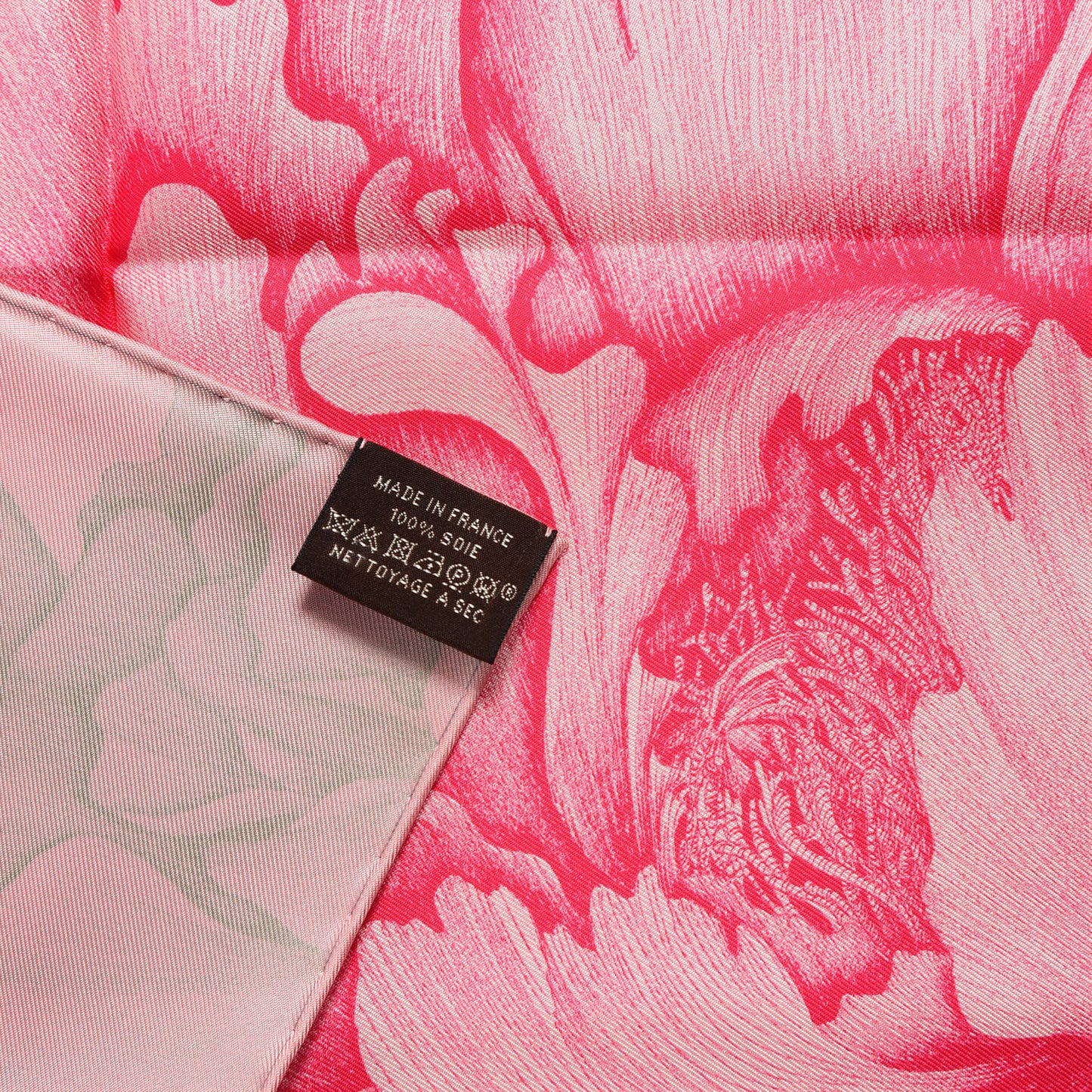 Silk A l'Ombre des Pivoines Scarf 90 Vieux Rose Encre