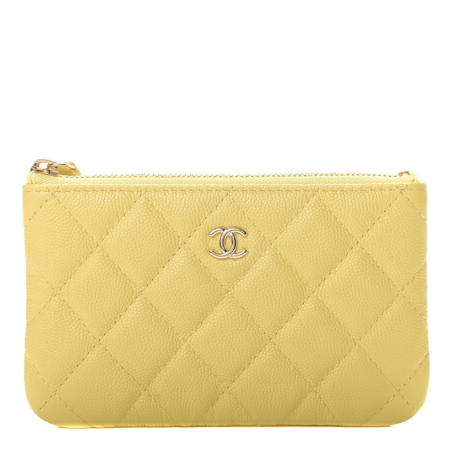 Chanel Caviar Quilted Small Cosmetic Case Yellow 1 of 8