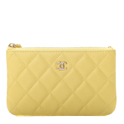 Chanel Caviar Quilted Small Cosmetic Case Yellow 1 of 8