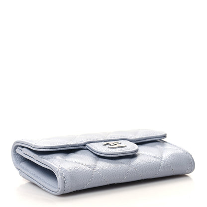 Chanel Caviar Quilted Flap Card Holder Wallet Light Blue 4 of 8