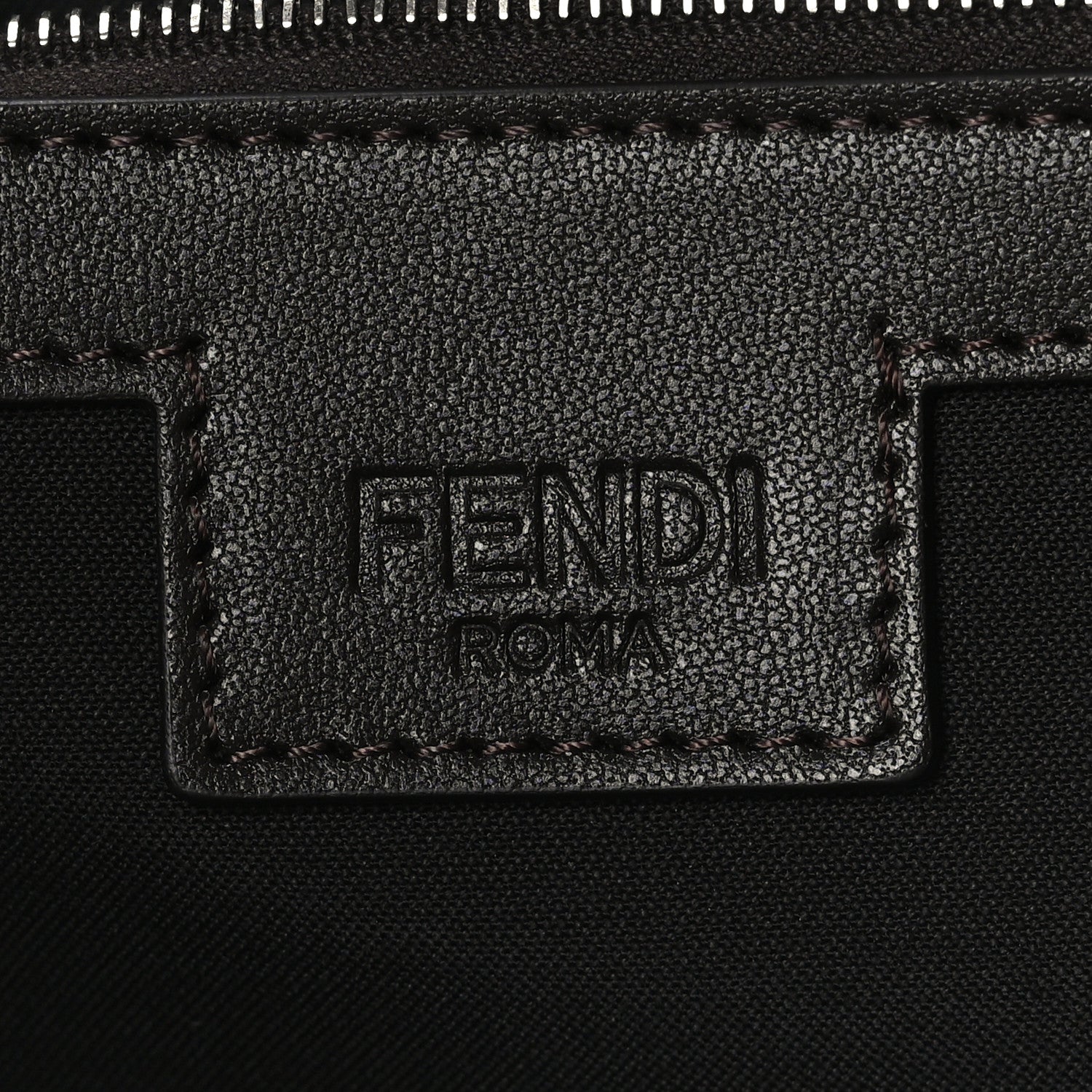 Fendi Recycled Fabric Jacquard Vitello Astro FF 1974 Shopping Tote Tobacco Moro Ebano 7 of 9