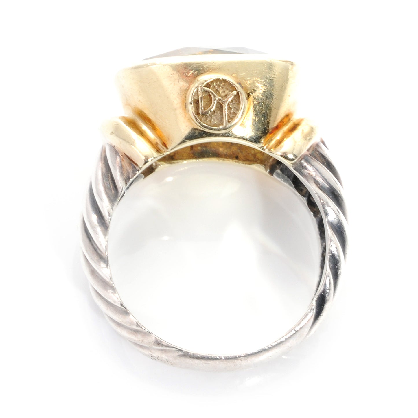 Sterling Silver and 14k Lemon Citrine Ring 7
